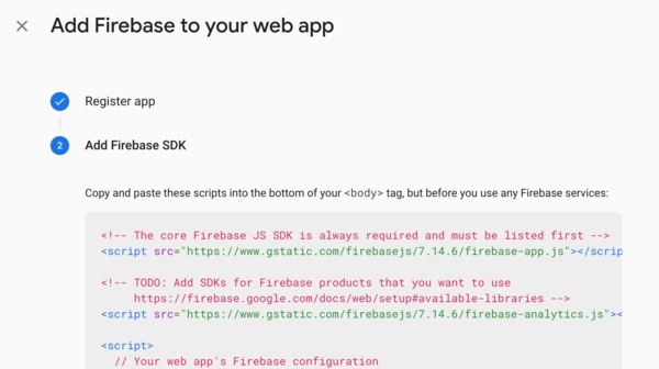 Firebase SDK Code