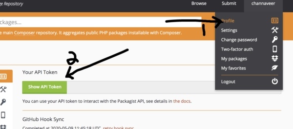 Packagist Get API Token