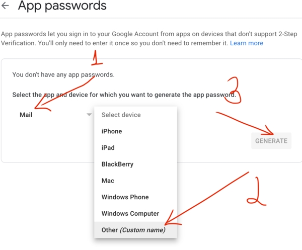 Generating App Password