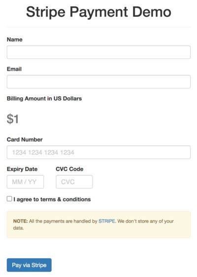 Stripe Payment Demo Page
