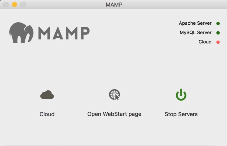 MAMP Main Configuration Page